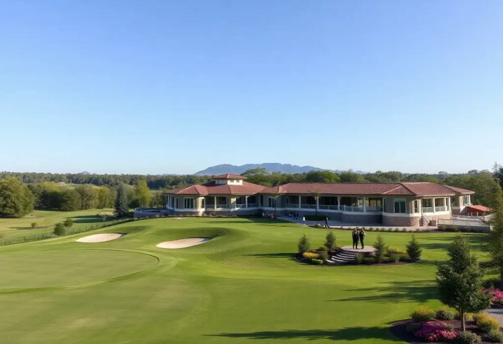 Aerial view of Westbrook Country Club featuring golf course and clubhouse.