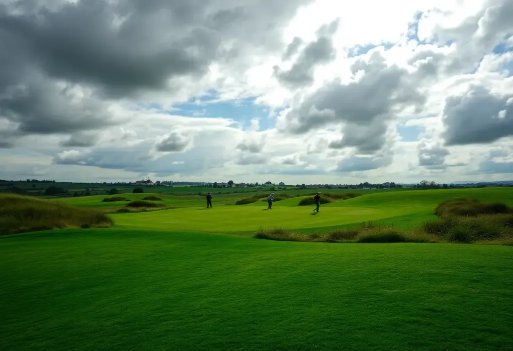 Golfers at the AIG Women's British Open facing strong winds