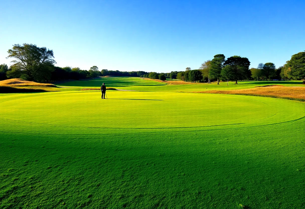 The 17th hole at Augusta National Golf Club, showing the new length change.