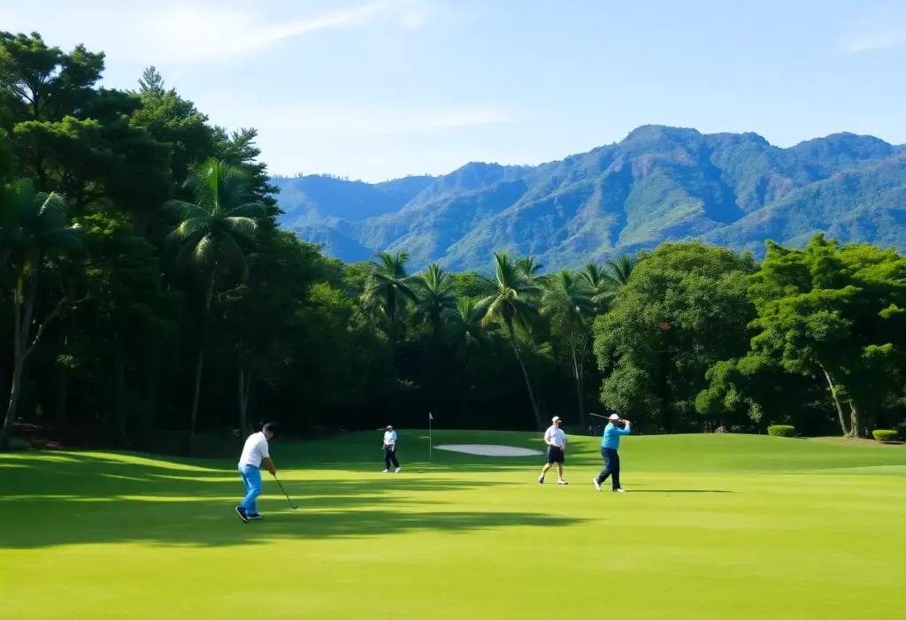 Players competing at the Blue Bay LPGA tournament on Hainan Island.