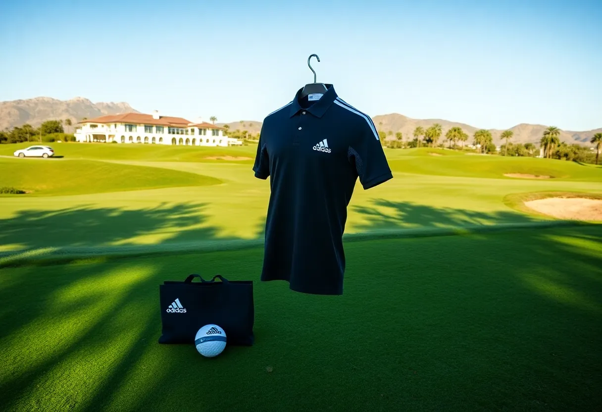 Luxurious golf course with Adidas apparel at Costa Navarino