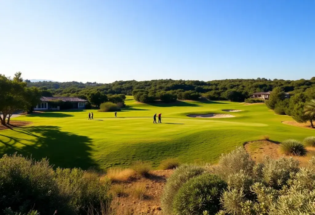 Golfers playing at the AEGEAN Messinia Pro-Am at Costa Navarino