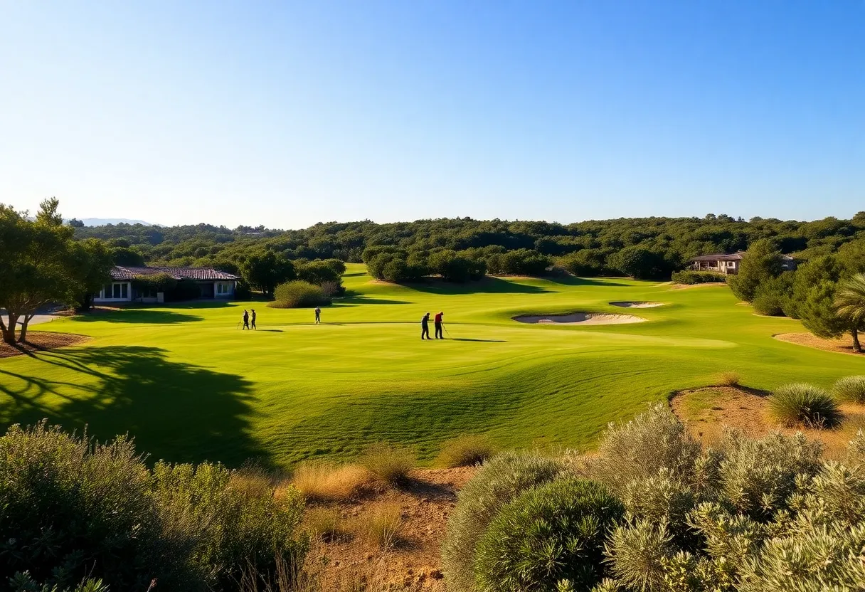 Golfers playing at the AEGEAN Messinia Pro-Am at Costa Navarino