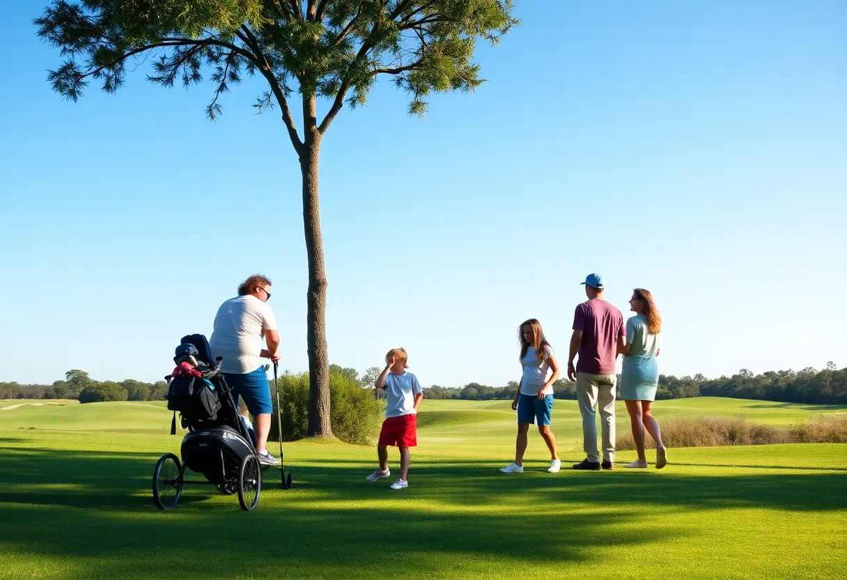 Families enjoying affordable golfing in Orlando