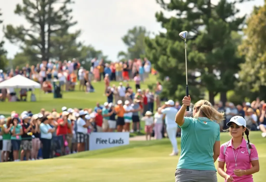 Crowd cheering during the AIG Women’s Open