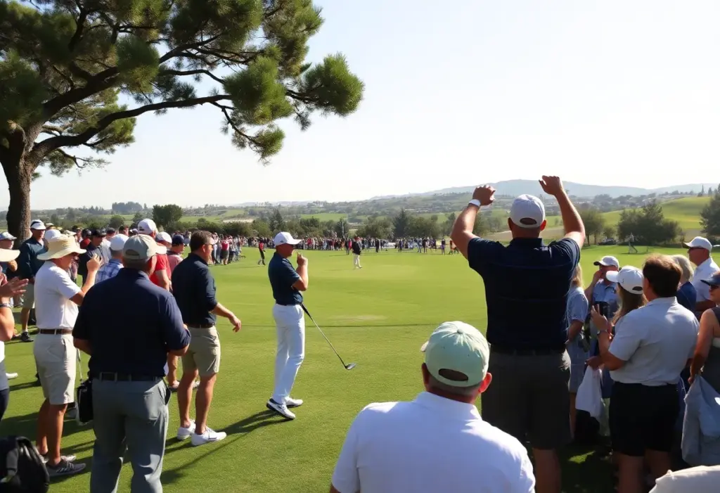 Golf tournament at La Quinta with players and fans