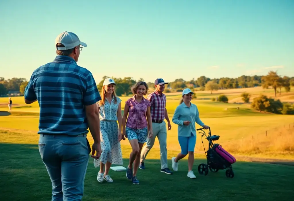 Golfer standing on the green of a golf course