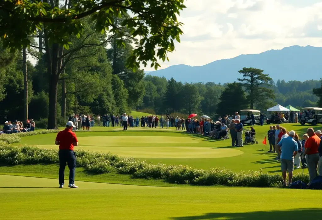 Golfers on a beautiful golf course during the Arnold Palmer Invitational