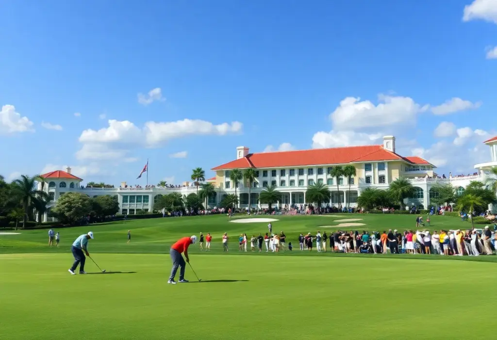Players and spectators at the Arnold Palmer Invitational at Bay Hill