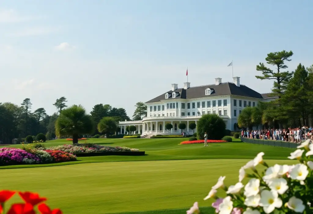 Lush greens and iconic clubhouse of Augusta National