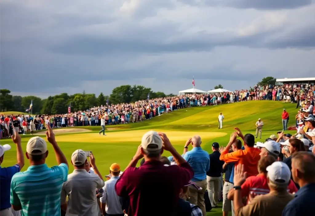 Spectators enjoying the Australian Open golf tournament