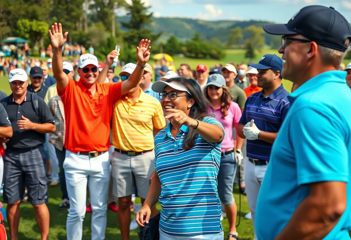 Golfers celebrating at the BMW Golf Cup World Final