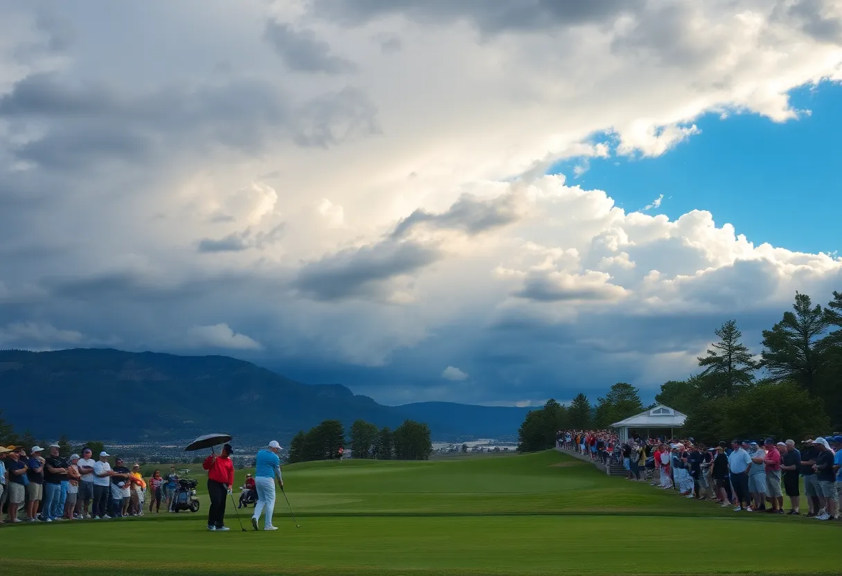 Golf tournament at Stellenbosch Golf Club showcasing players in action