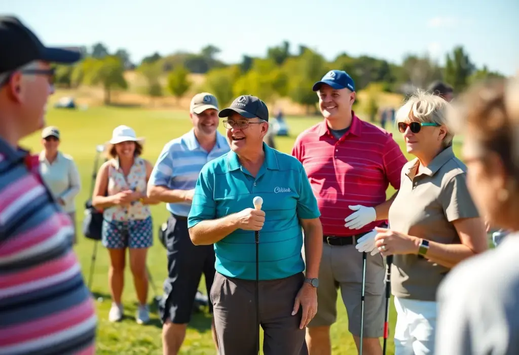 Golfers enjoying a charity event at North Berwick Ladies' Golf Club.