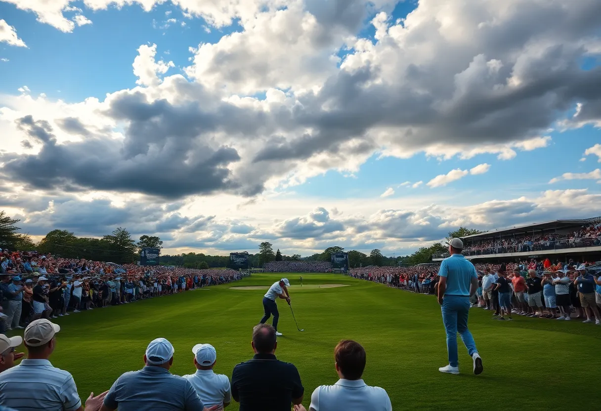 Golf players competing at the Cognizant Classic tournament