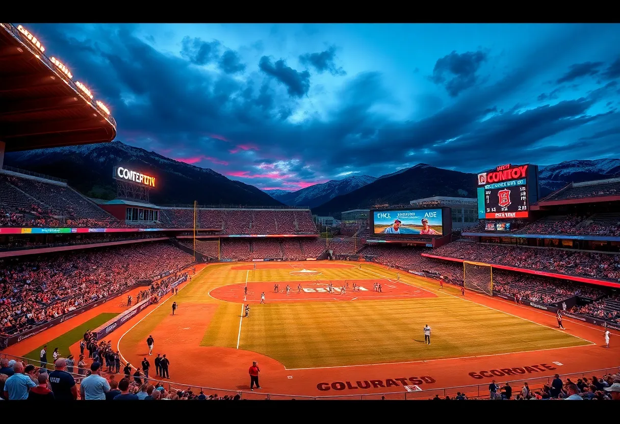 Artistic depiction of Colorado's sports history