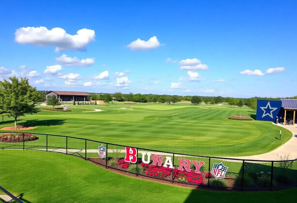 Renovated Dallas Cowboys Golf Club course with NFL-themed elements.