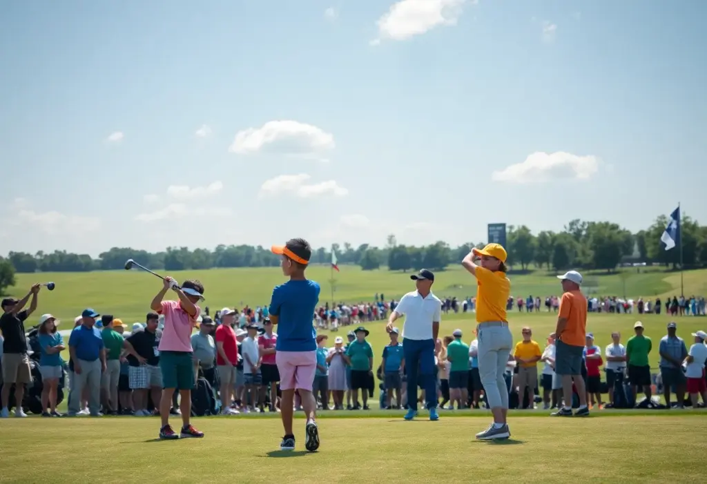Junior golfers competing at the Drive Chip and Putt qualifier