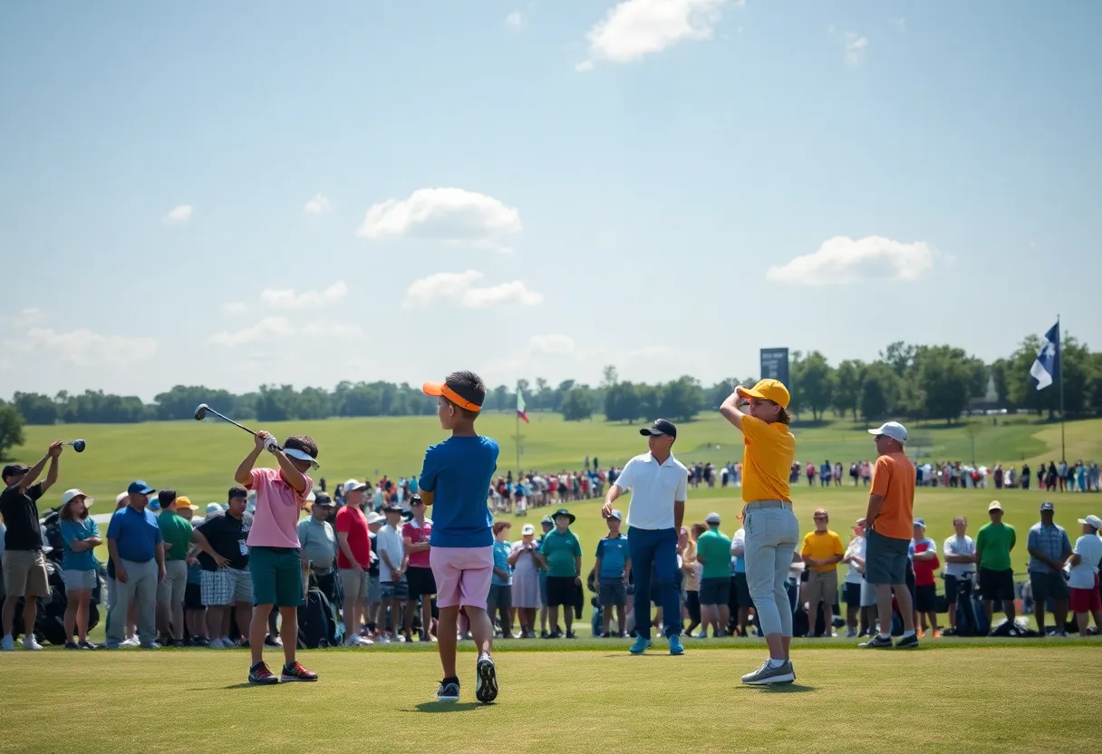 Junior golfers competing at the Drive Chip and Putt qualifier