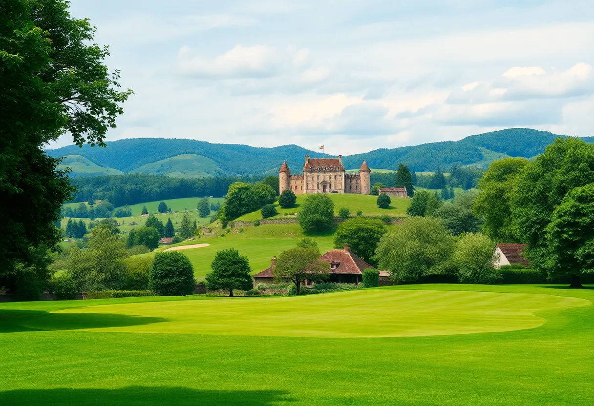 Golf course at Dromoland Castle with scenic views