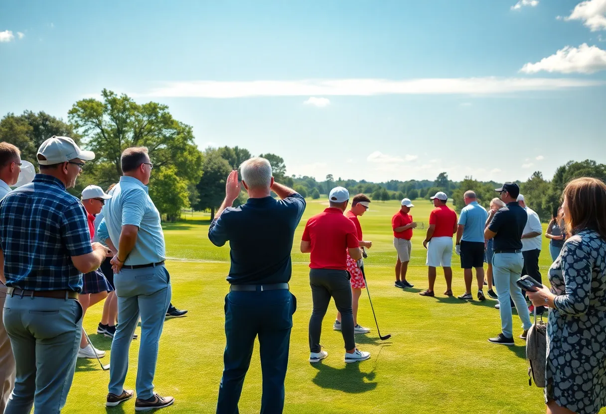 Participants at the European Ambassadors' Cup enjoying a golf tournament