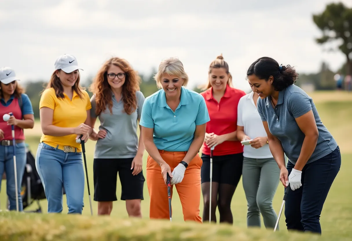 Diverse participants discussing golf initiatives