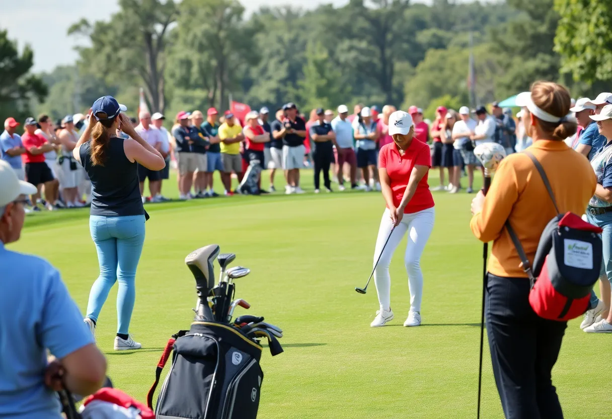 Women's golf tournament at Fortinet Founders Cup with players in action