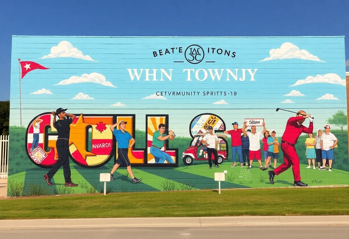 Mural honoring the Future Masters tournament in Dothan