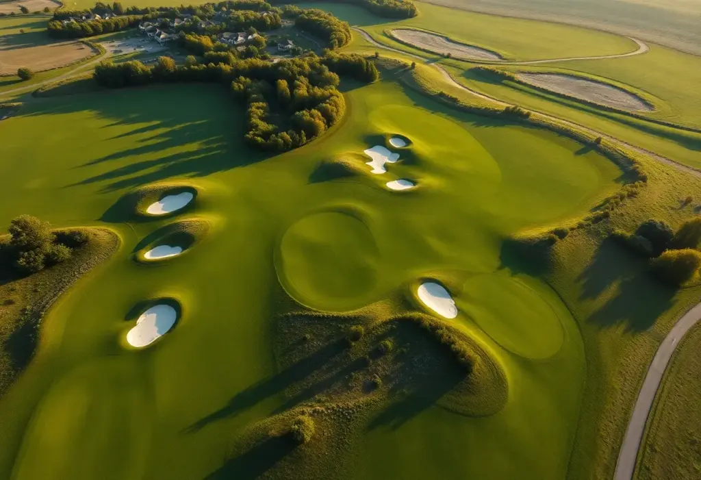 A renovated golf course featuring lush greens and updated landscaping
