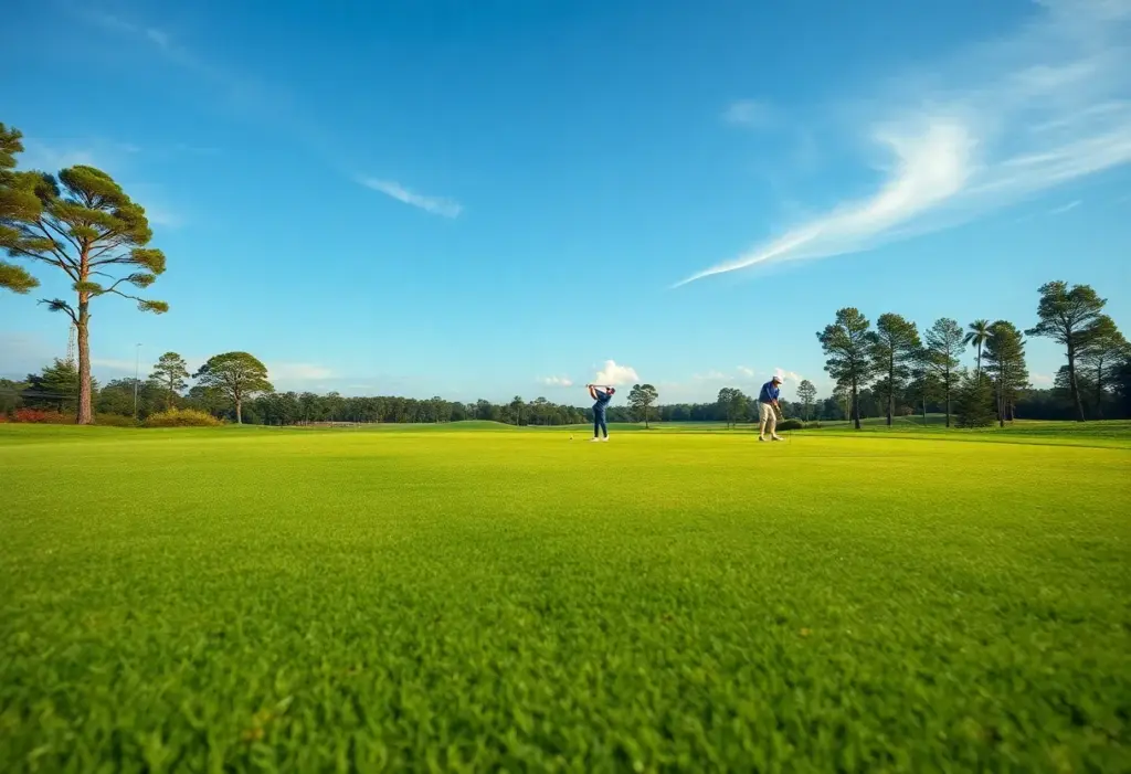 Golfers preparing for a major tournament