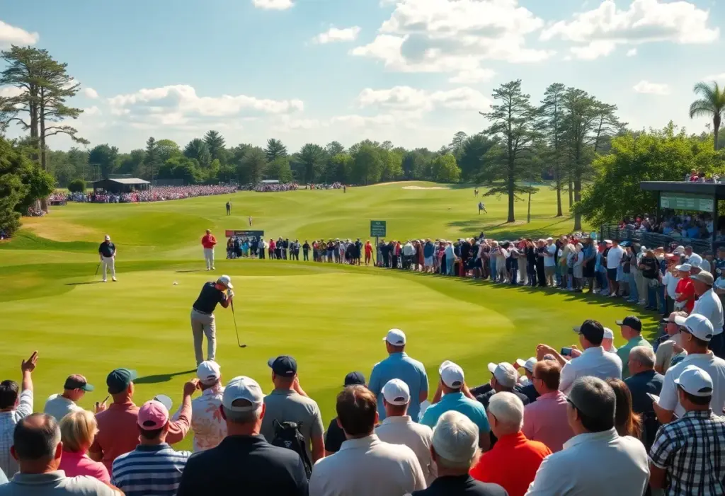 Golf tournament celebration scene