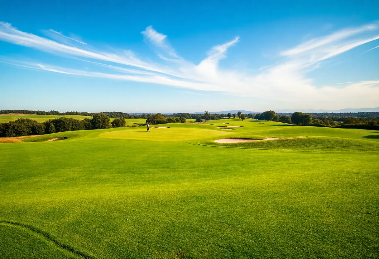 Golf players competing at a major tournament