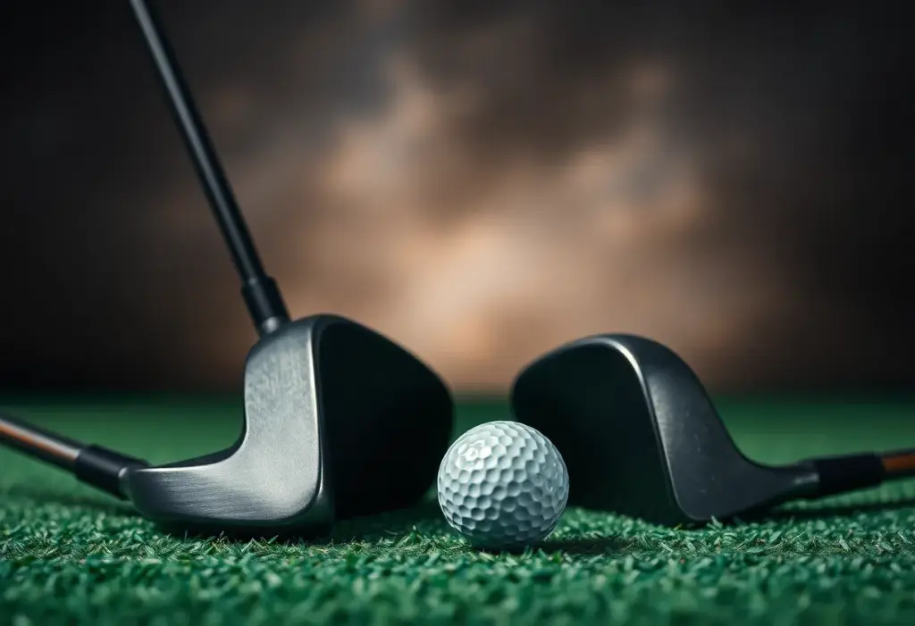 Abstract representation of tension in professional golf.