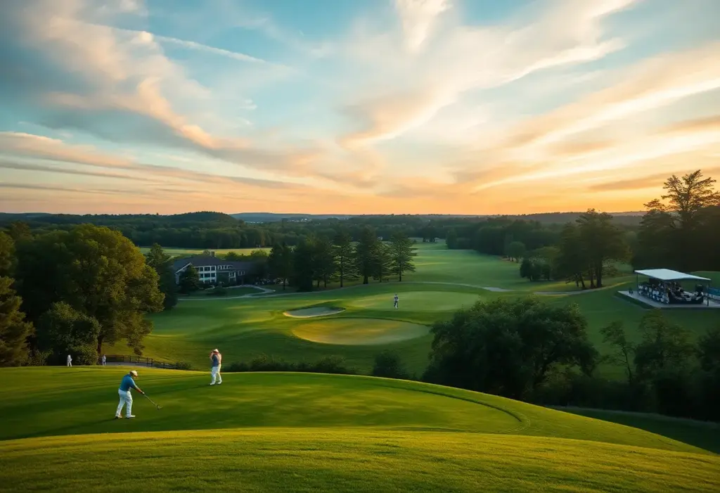Golfers competing at the Hainan Classic tournament