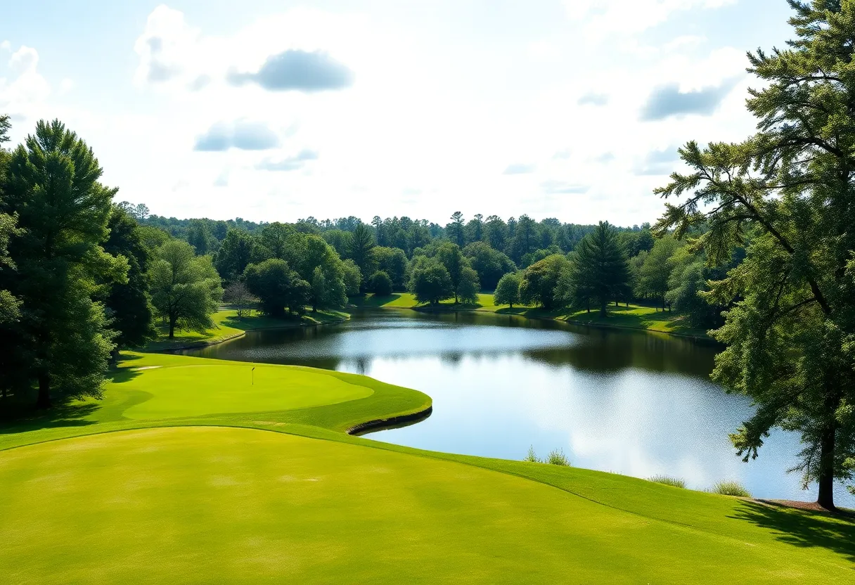 Lush golf course at the Hainan Classic tournament