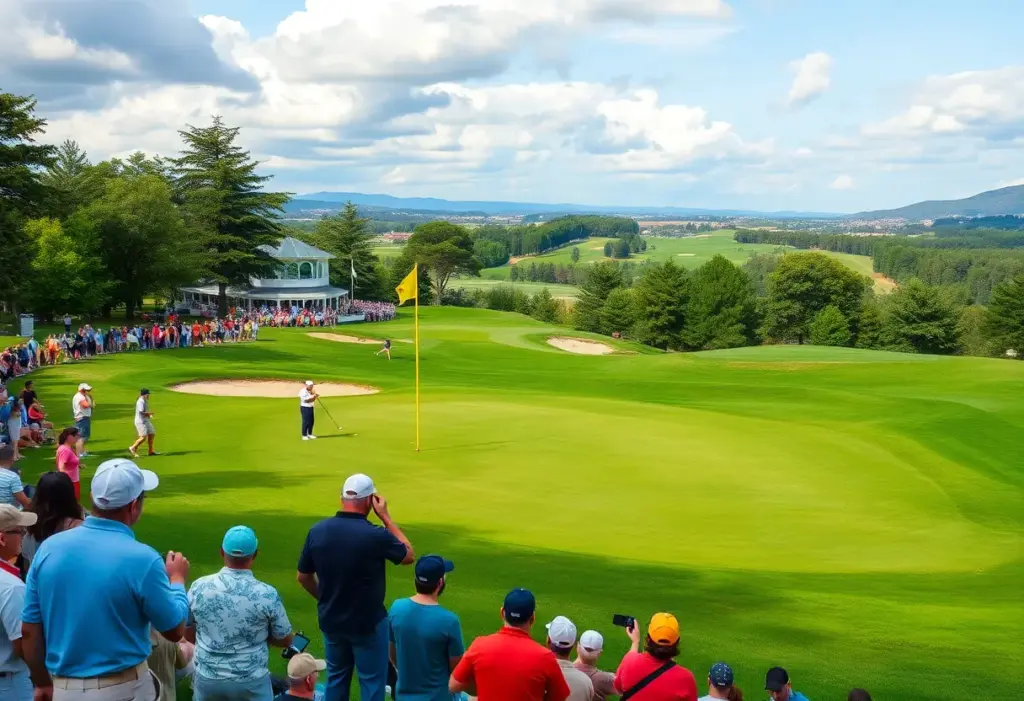 Scenic view of a golf course during the Hero Indian Open