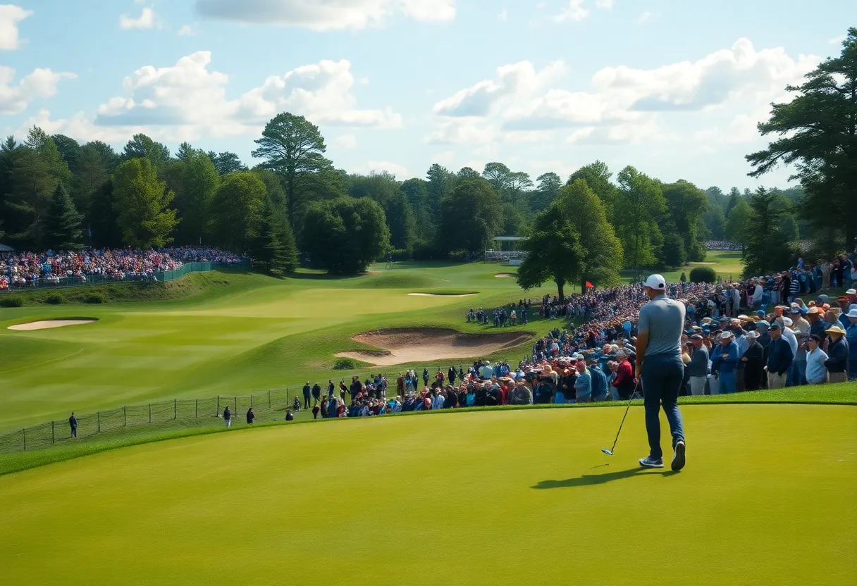 Professional golfer on a challenging golf course at the Hero Indian Open.