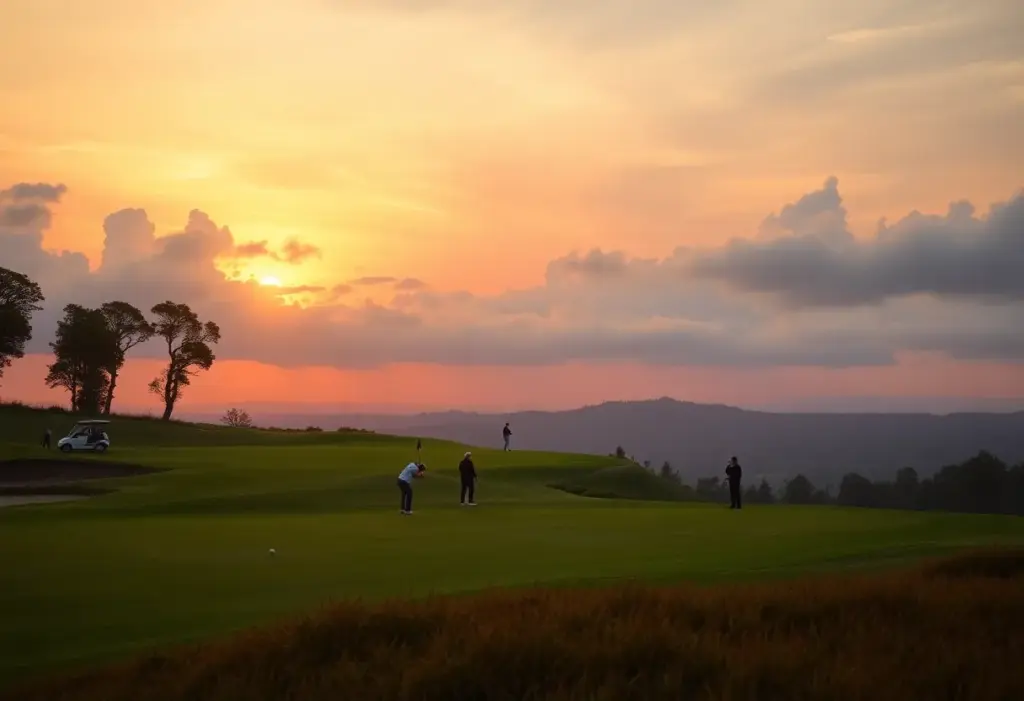 Golf players in action at the Hero Indian Open