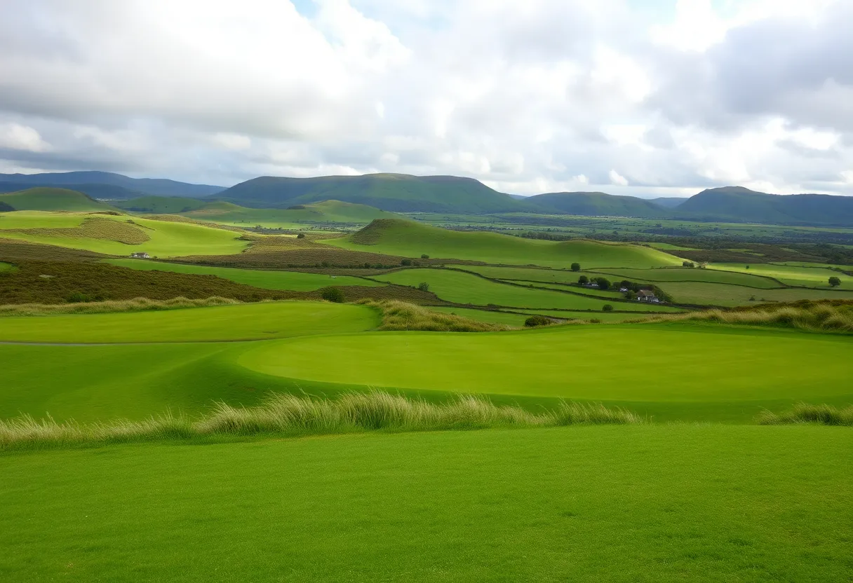 Stunning landscape of a golf course in Ireland