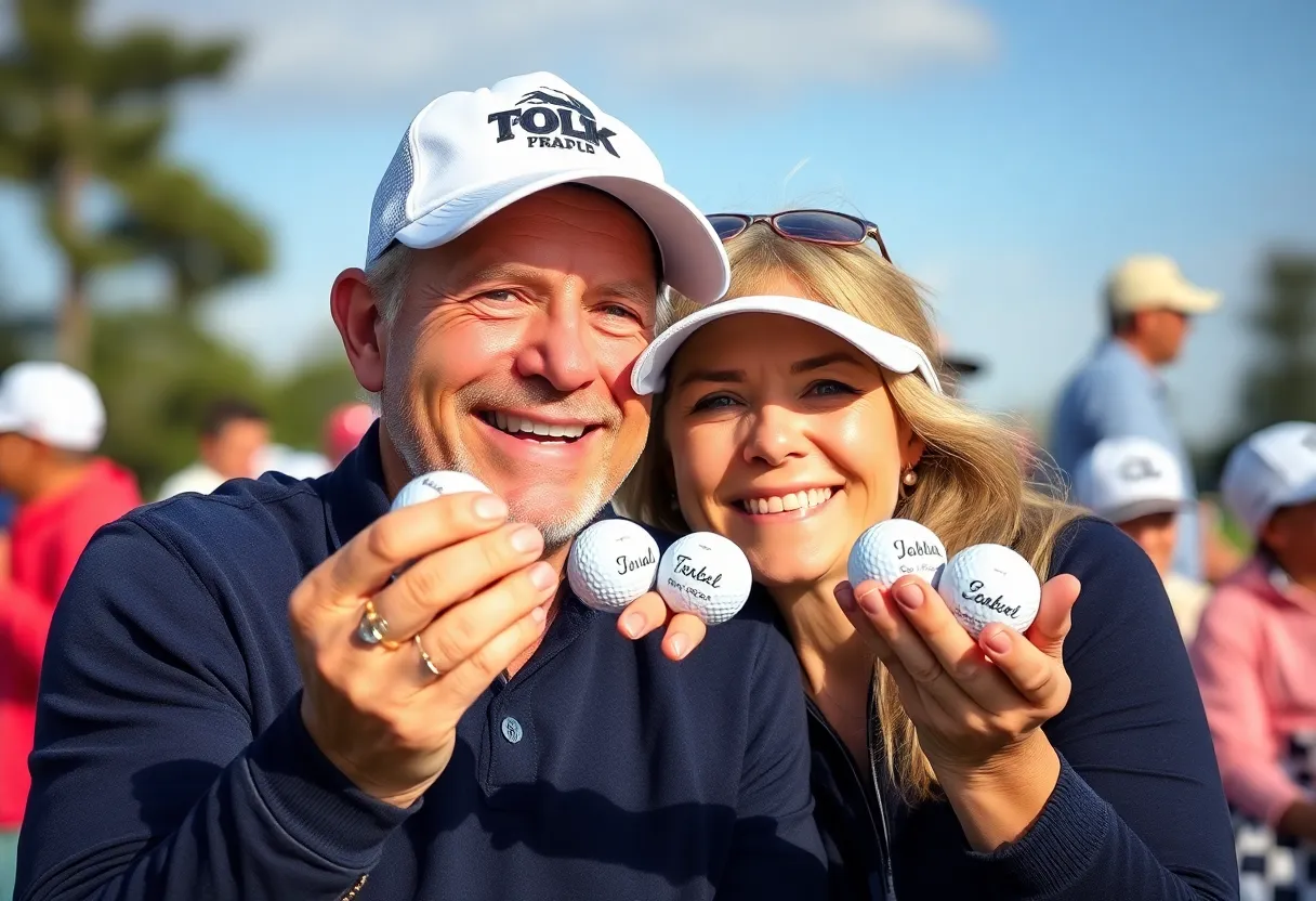 Katherine Gaal cheering for Matt Fitzpatrick at a golf tournament