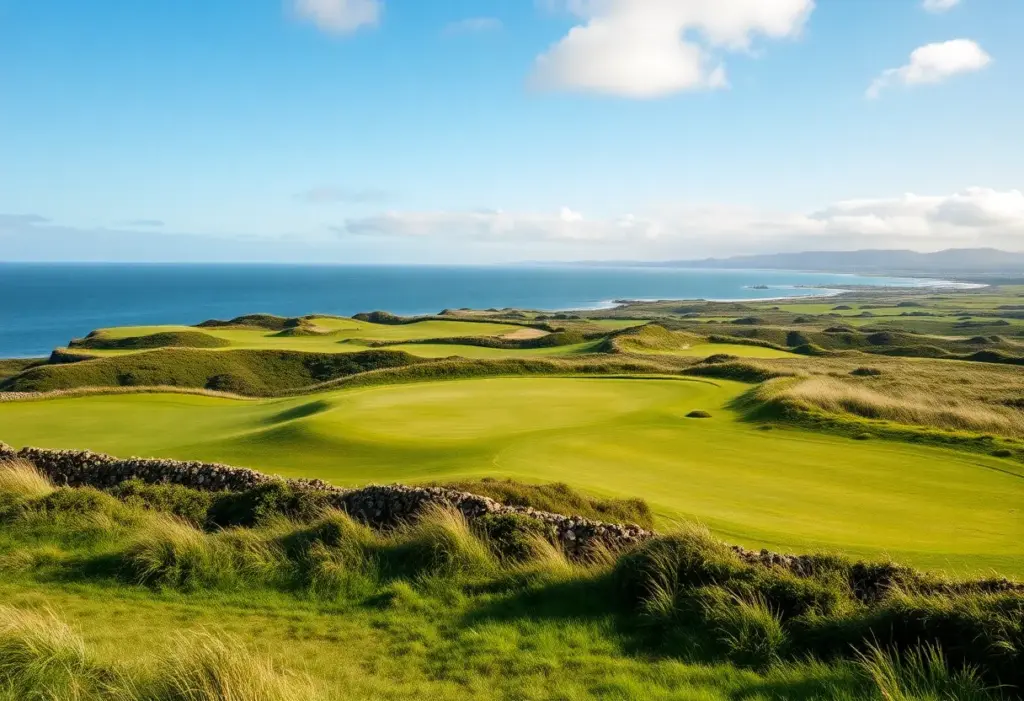 Visual representation of a new golf course planned in Kintyre, showcasing beautiful coastal views.