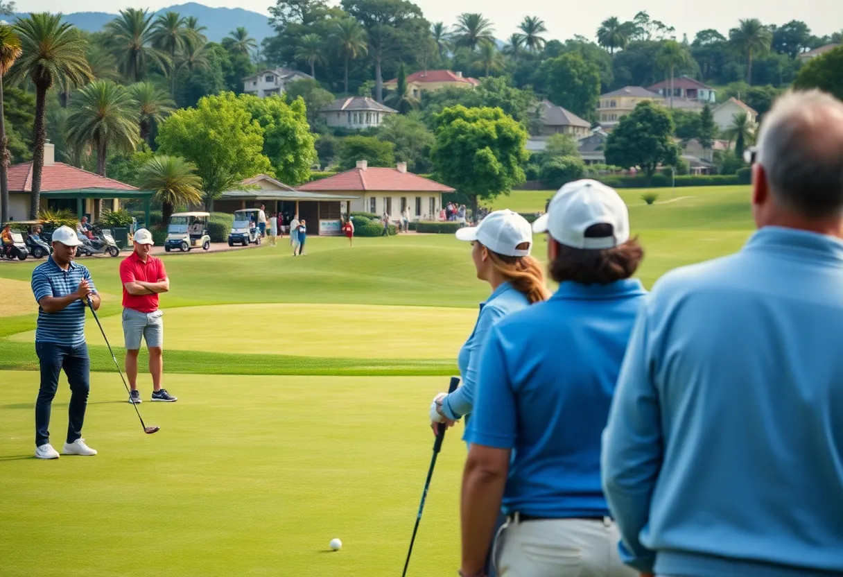 Diverse golfers enjoying Langston Golf Course