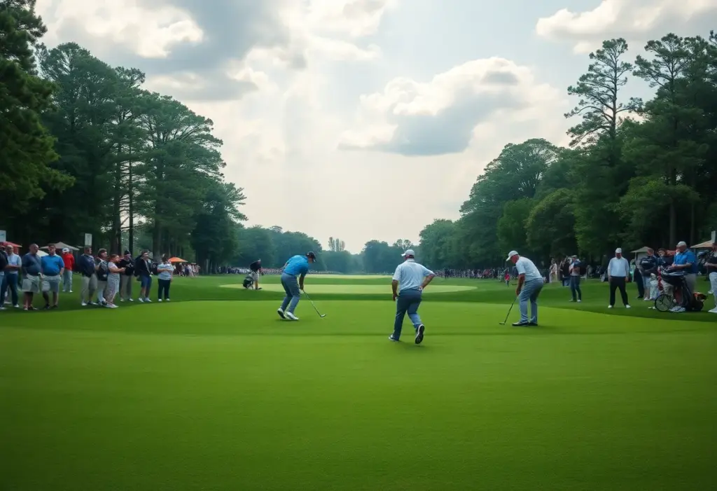 Players competing during the LIV Golf Hong Kong tournament