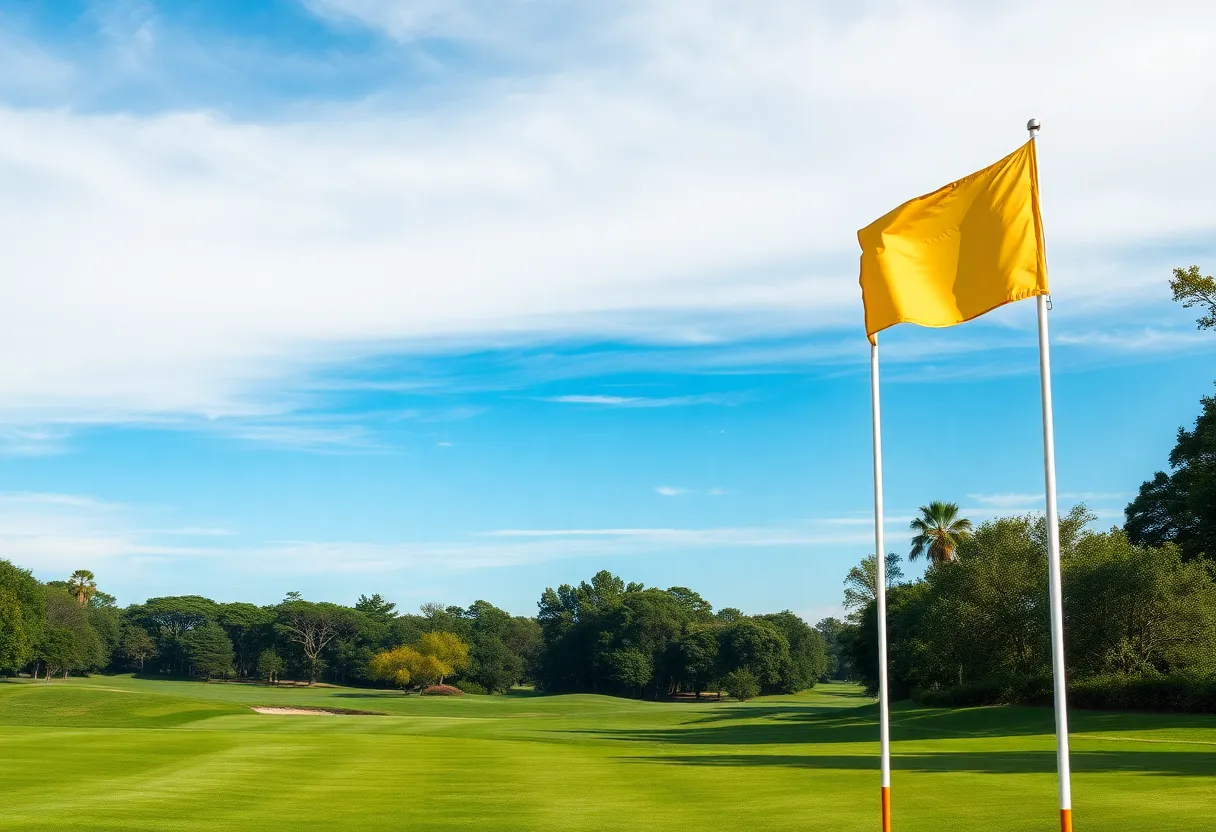 Beautiful luxury golf course with lush greenery