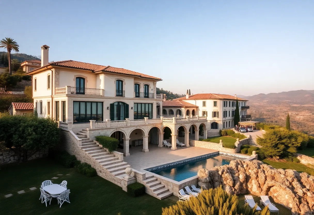 Exterior view of luxury vacation homes in Italy and Spain