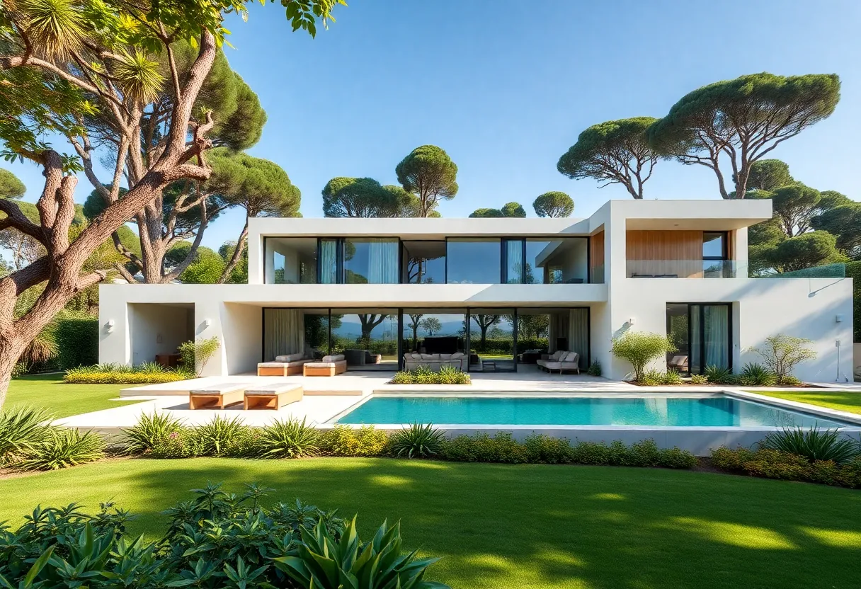 A luxury villa surrounded by scenic landscape in Portugal