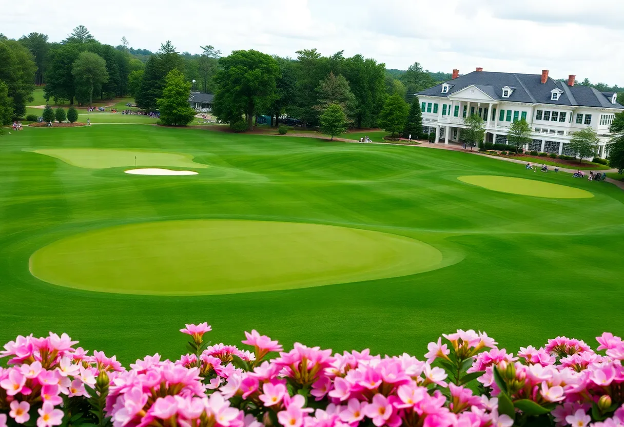 Scenic view of Augusta National Golf Club during the Masters Tournament.