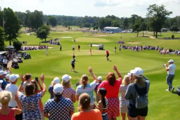 Mi Hyang Lee celebrating her LPGA victory at the Blue Bay Tournament