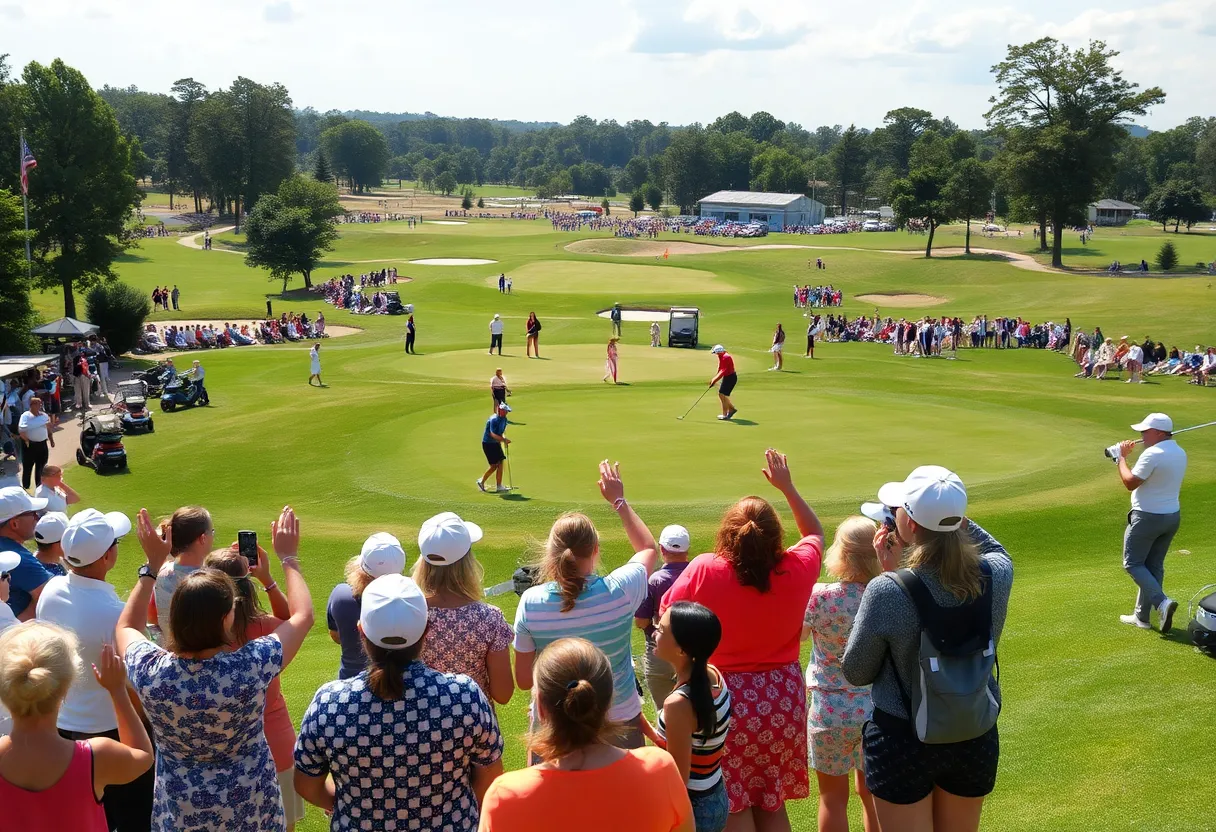 Mi Hyang Lee celebrating her LPGA victory at the Blue Bay Tournament