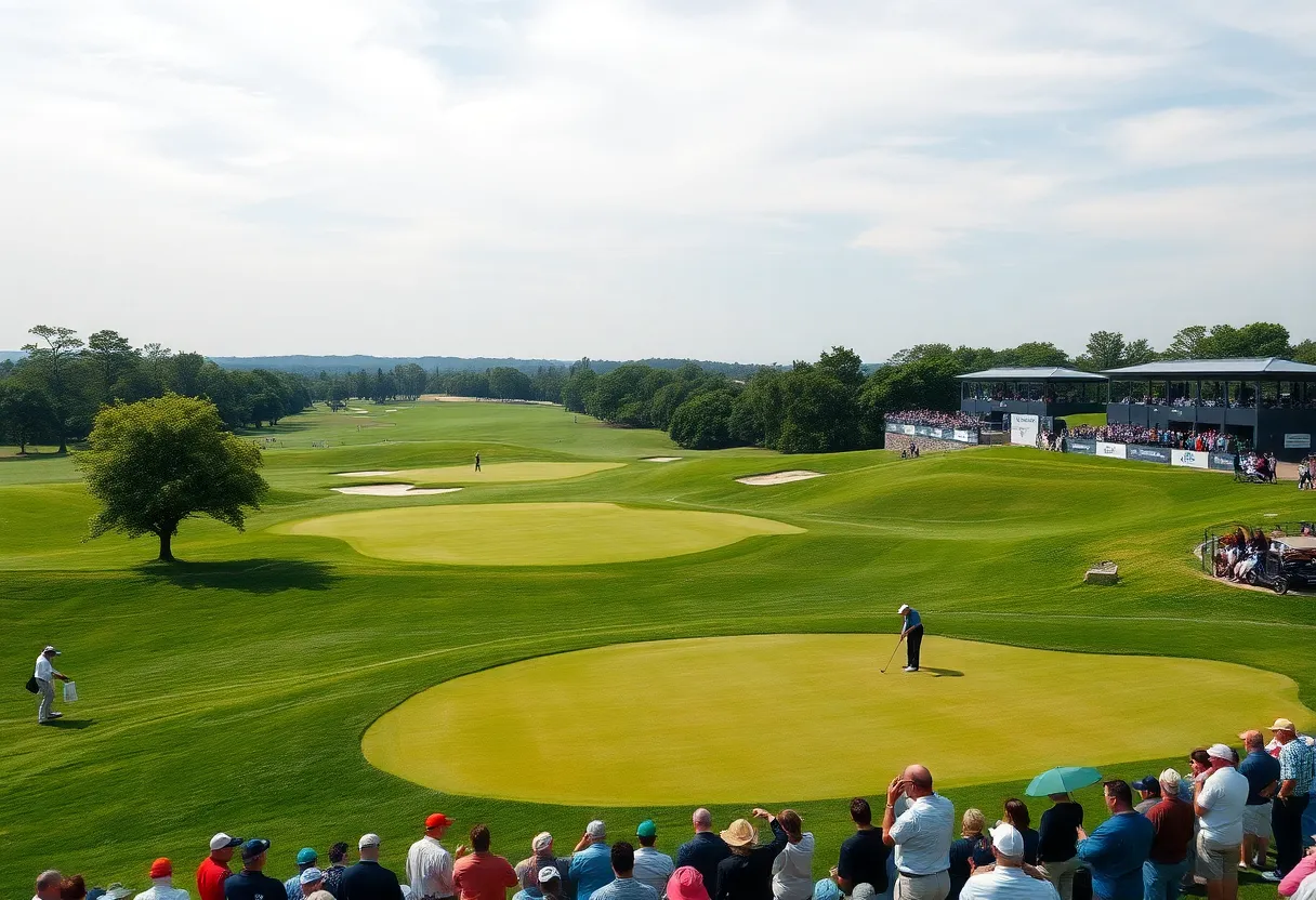 Golfers playing at the MIAA Division 3 Golf Championship